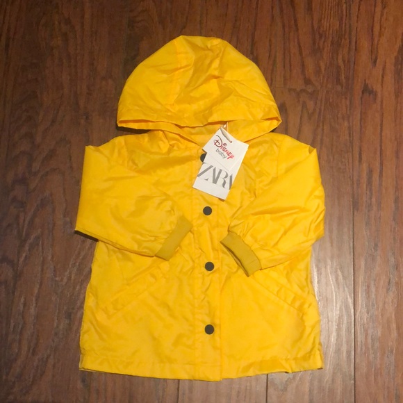zara yellow raincoat